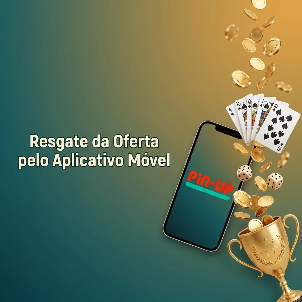 Tela de celular mostrando o aplicativo móvel para resgate da oferta de saldo extra — Pin-Up no Brasil
